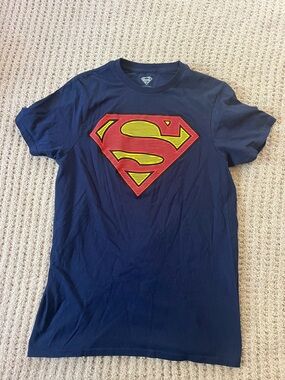 DC Navy T-Shirt with Silver Superman Crest
